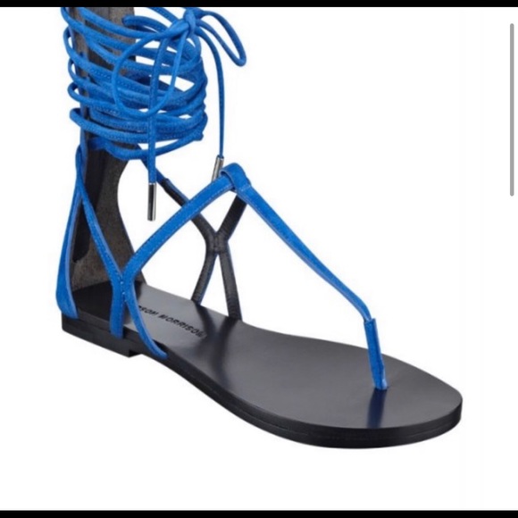 Sigerson Morrison blue suede gladiator sandals - Picture 10 of 11